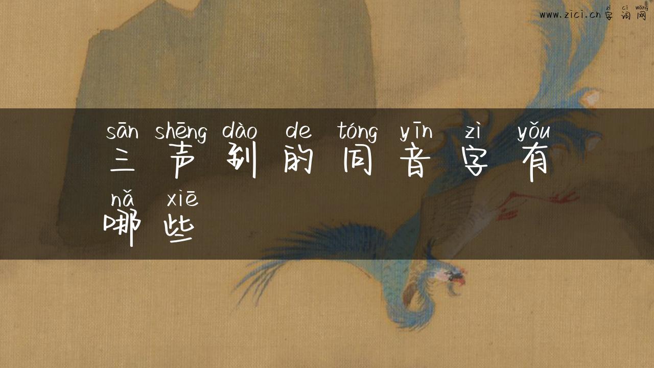 三声到的同音字有哪些