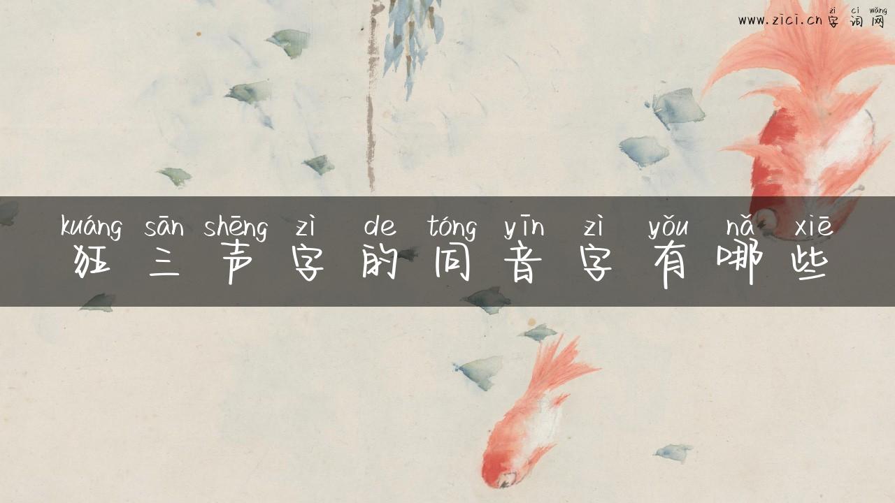 狂三声字的同音字有哪些