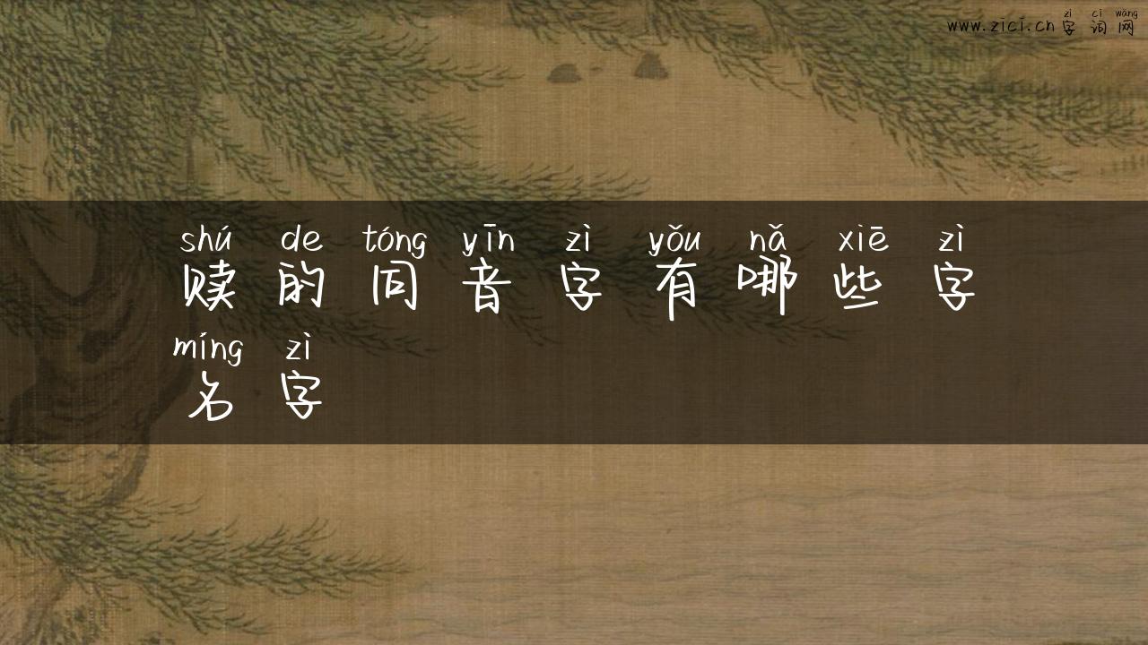赎的同音字有哪些字名字