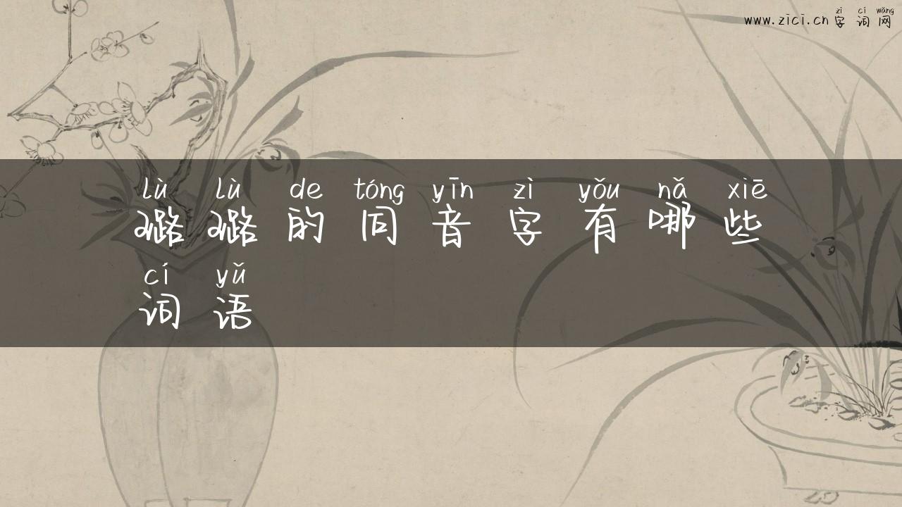 璐璐的同音字有哪些词语