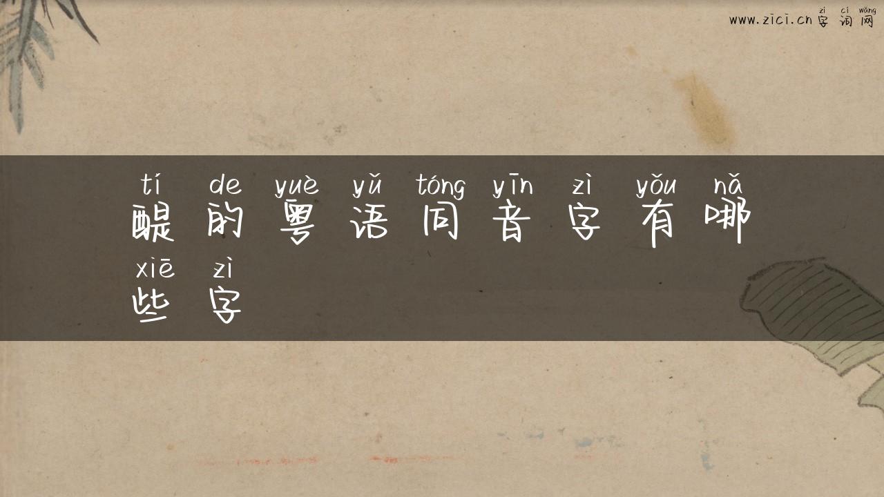 醍的粤语同音字有哪些字