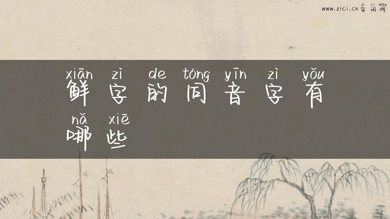 鲜字的同音字有哪些