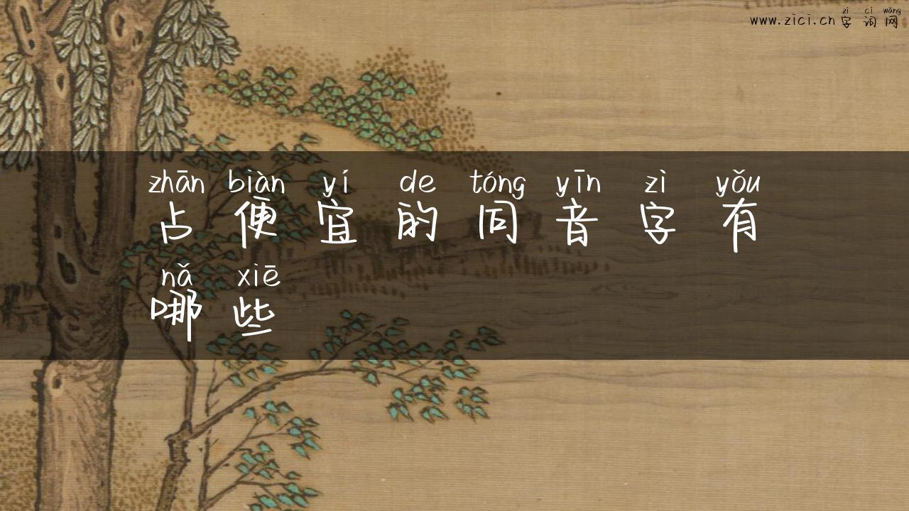 占便宜的同音字有哪些