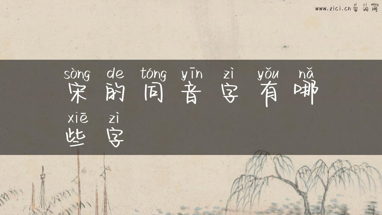宋的同音字有哪些字