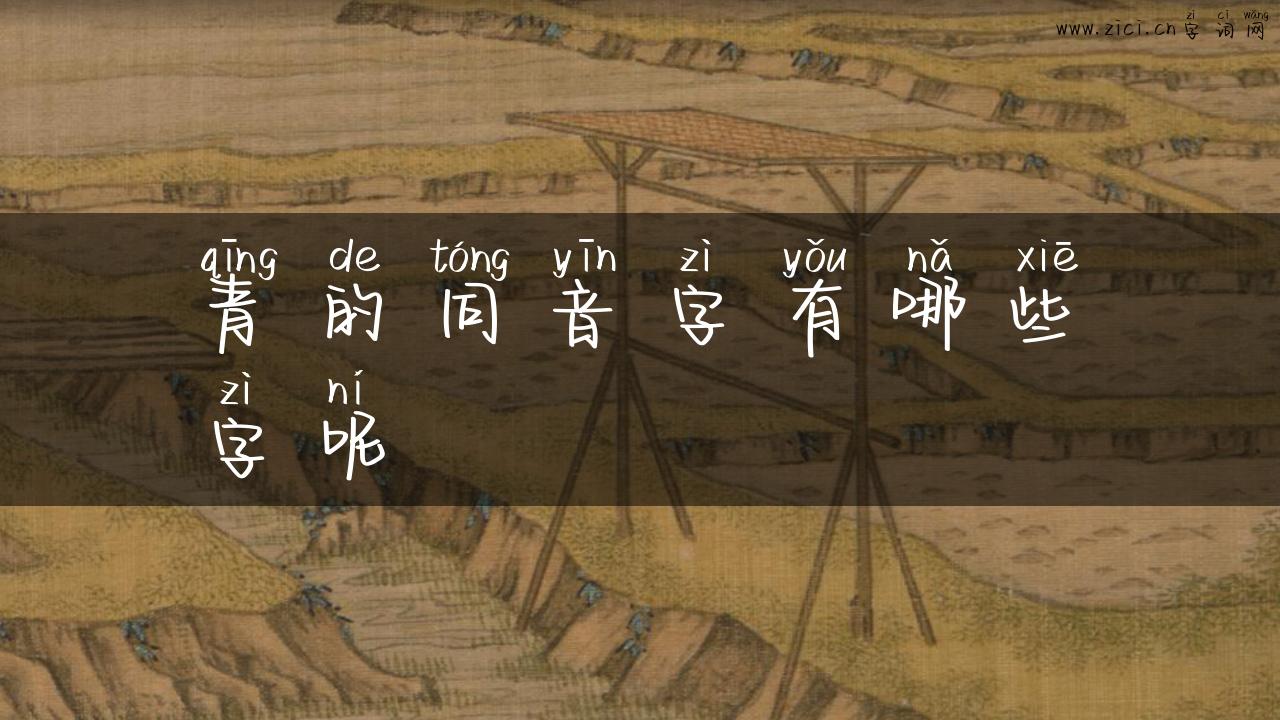 青的同音字有哪些字呢