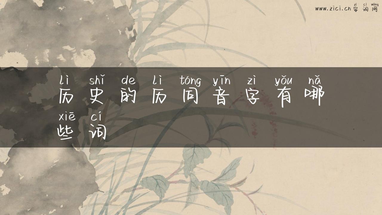 历史的历同音字有哪些词