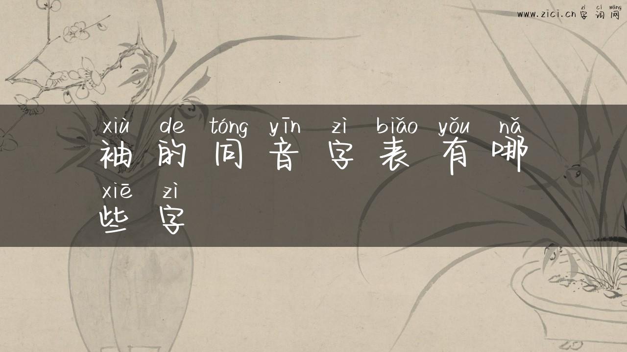 袖的同音字表有哪些字