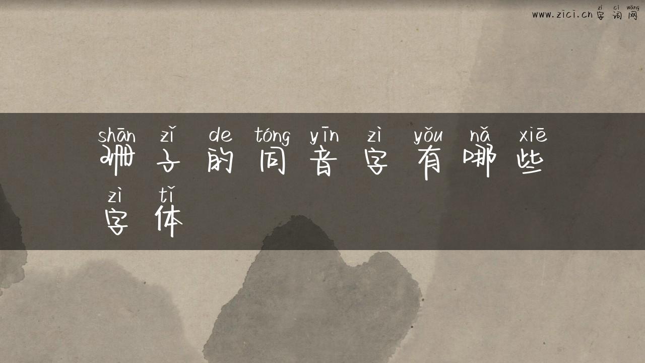 珊子的同音字有哪些字体