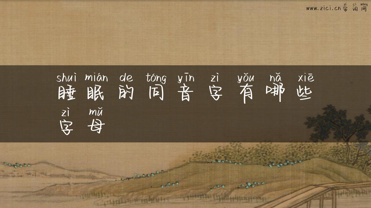 睡眠的同音字有哪些字母