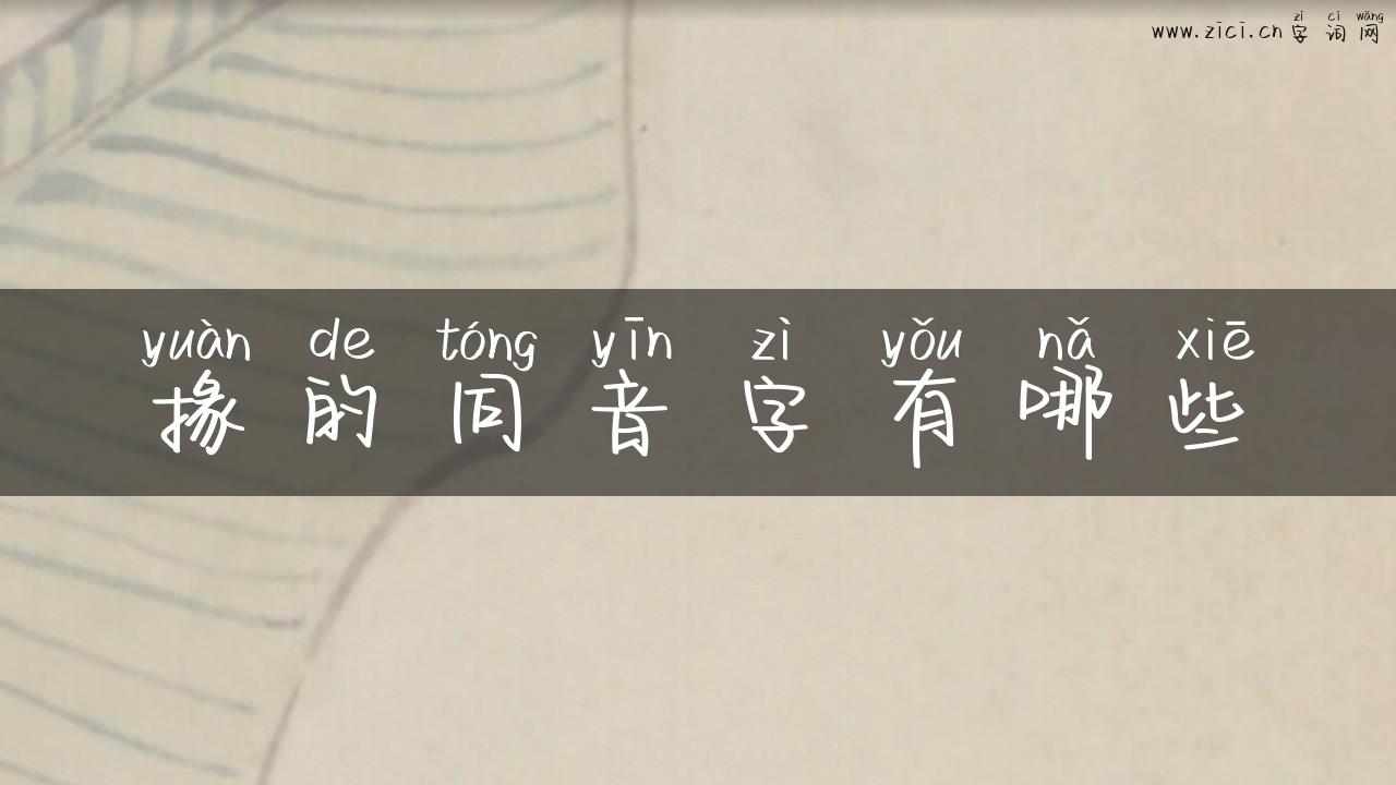 掾的同音字有哪些