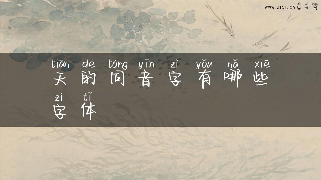 天的同音字有哪些字体