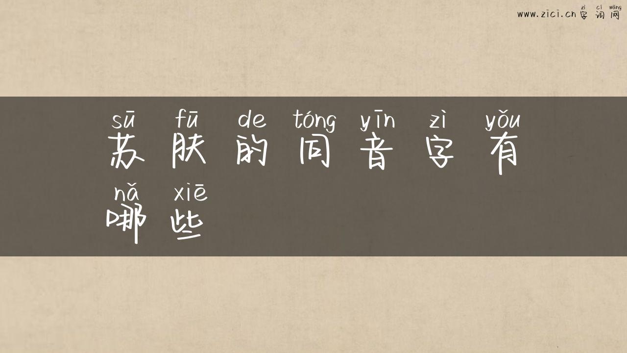 苏肤的同音字有哪些