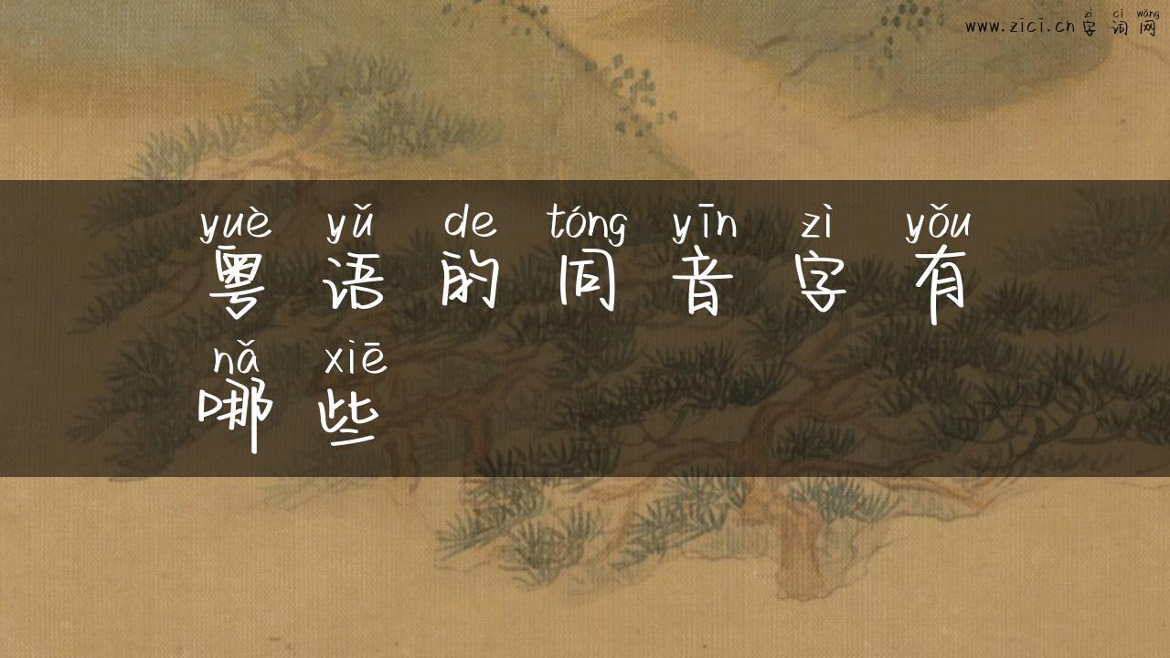 粤语的同音字有哪些