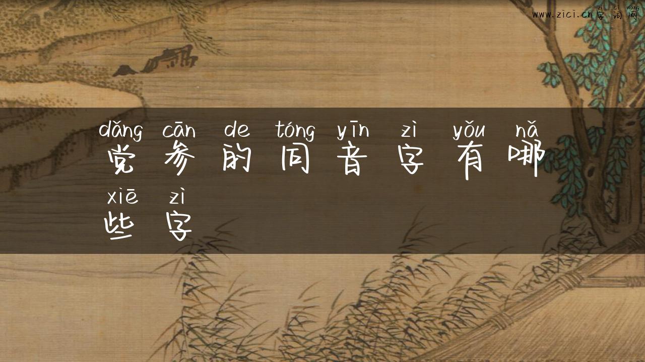 党参的同音字有哪些字