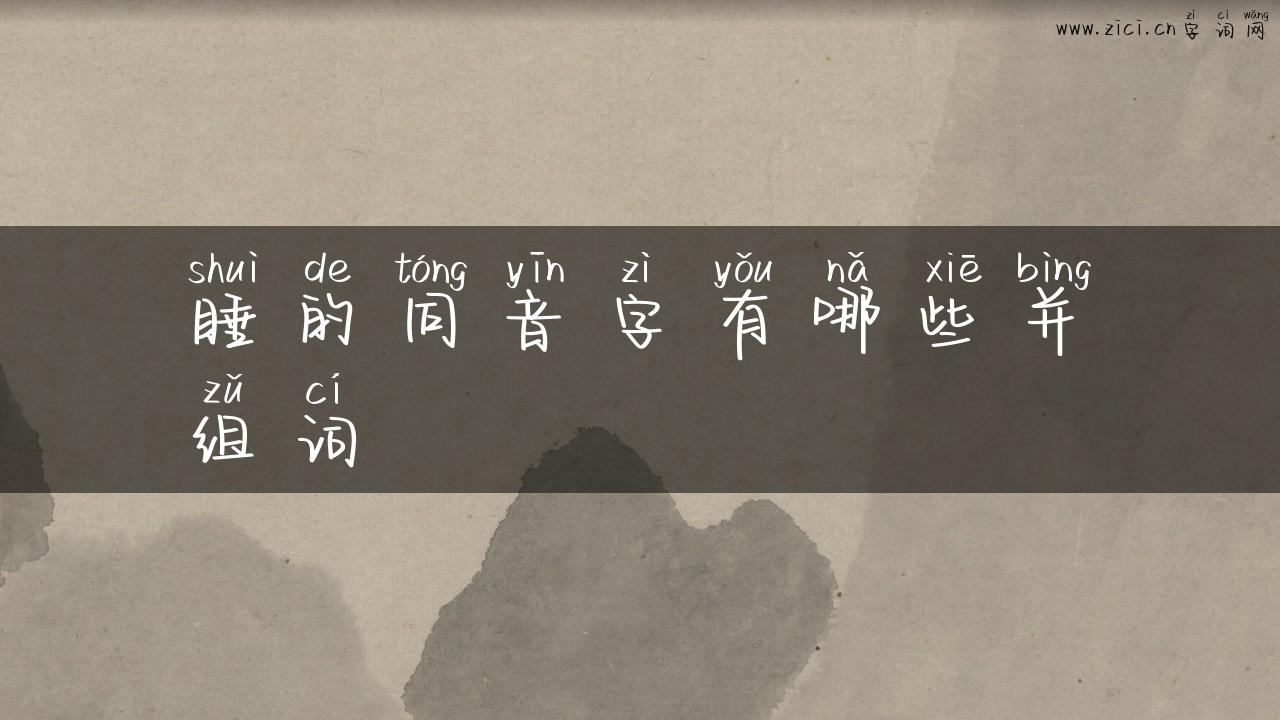 睡的同音字有哪些并组词