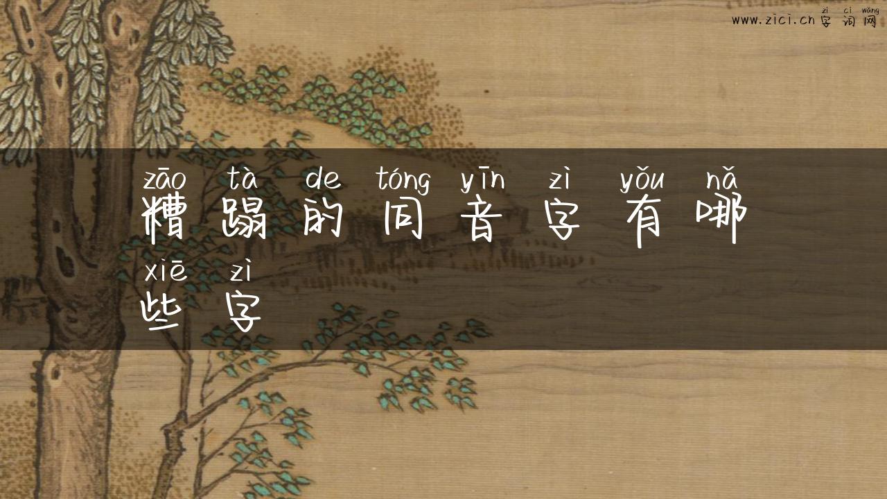 糟蹋的同音字有哪些字