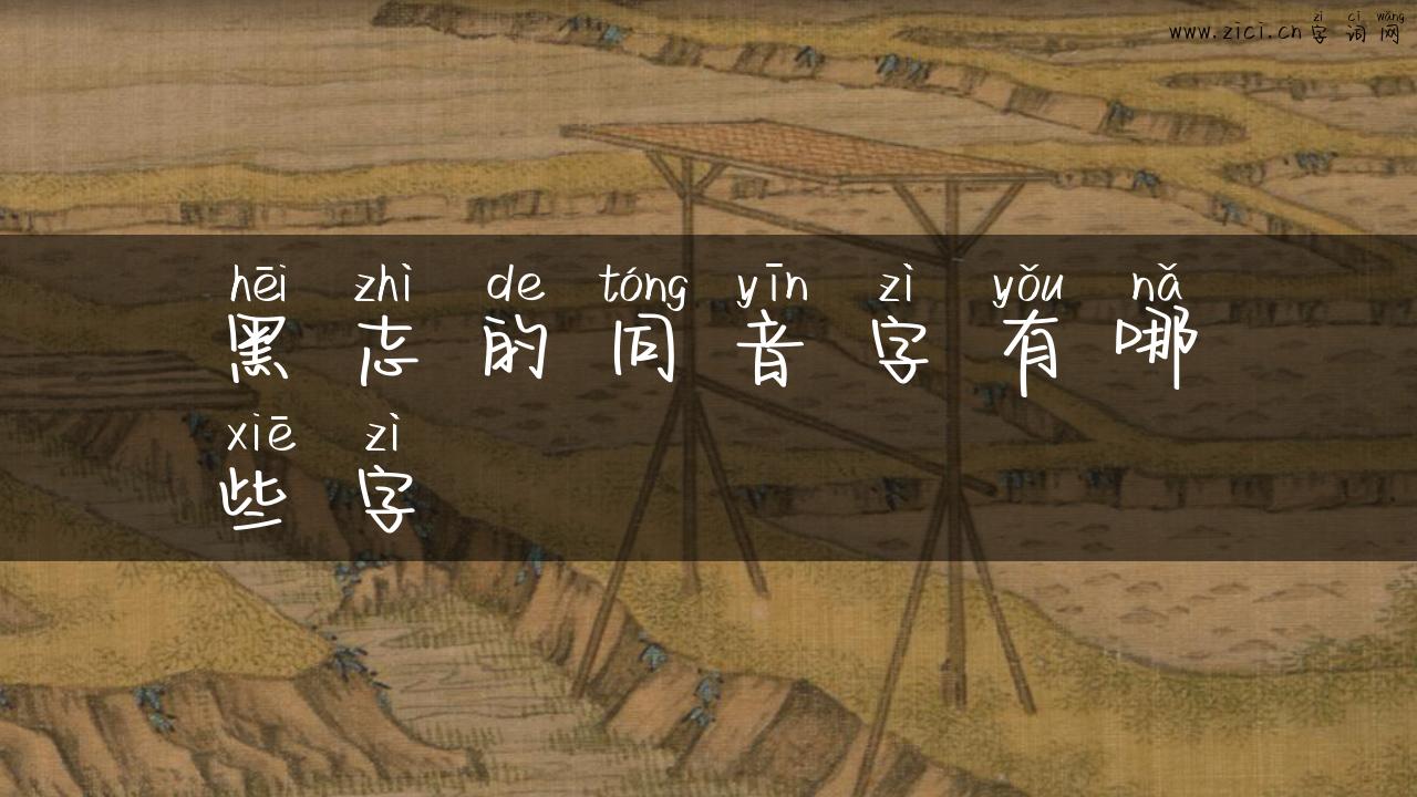 黑志的同音字有哪些字
