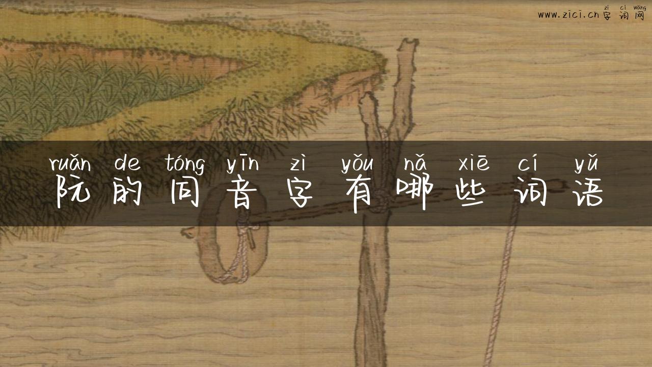 阮的同音字有哪些词语