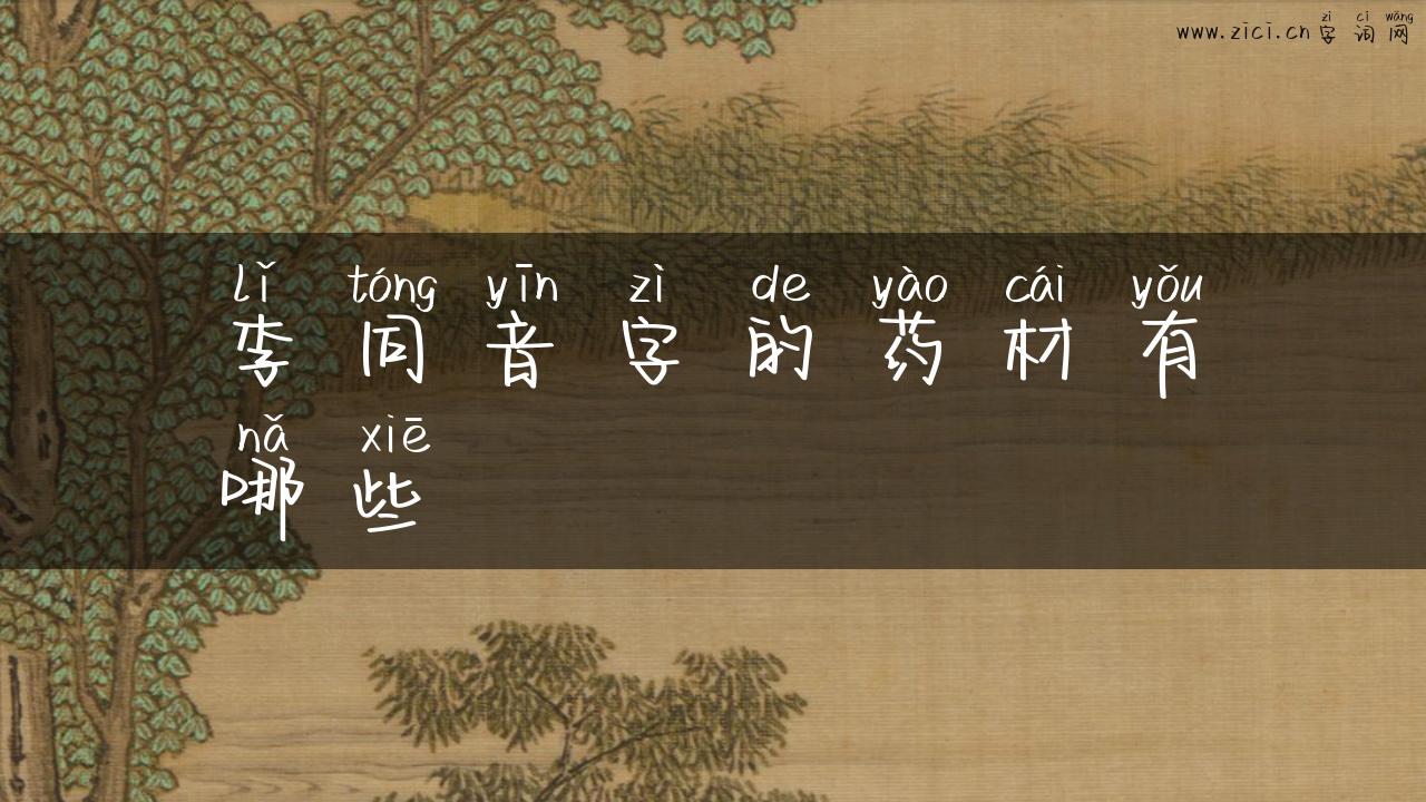 李同音字的药材有哪些