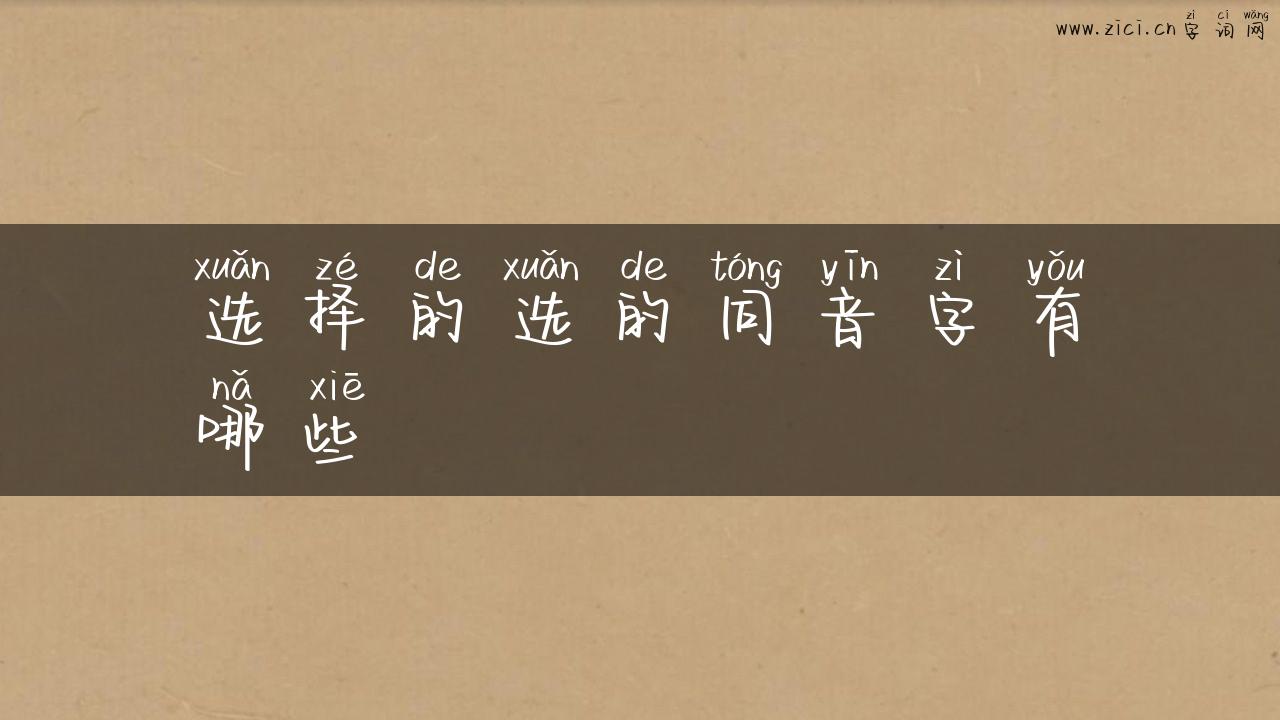 选择的选的同音字有哪些