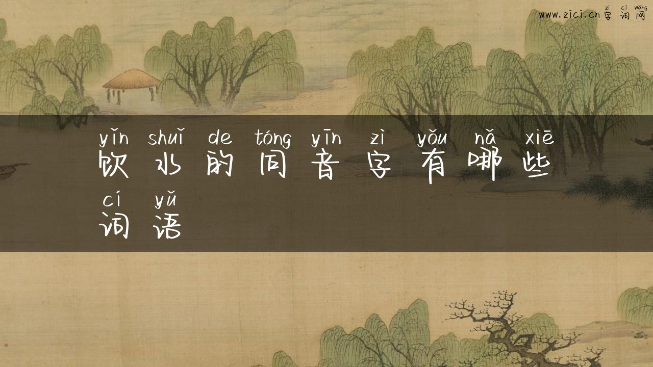 饮水的同音字有哪些词语