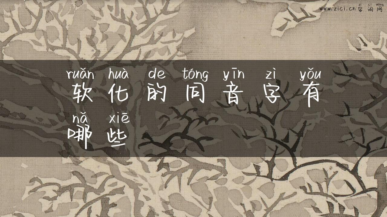 软化的同音字有哪些