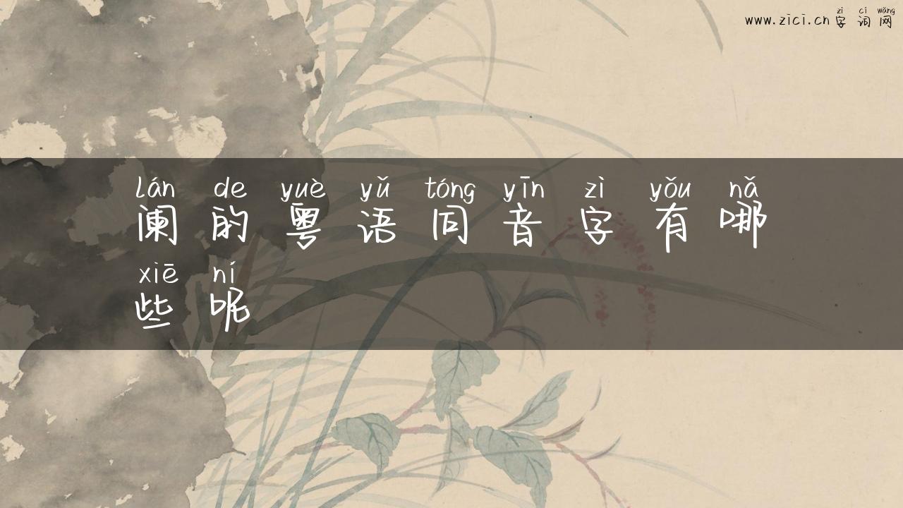 阑的粤语同音字有哪些呢
