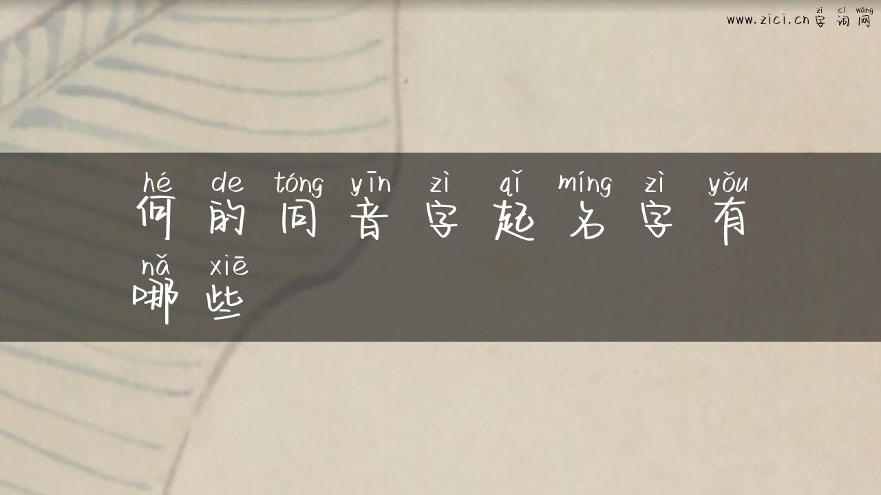 何的同音字起名字有哪些
