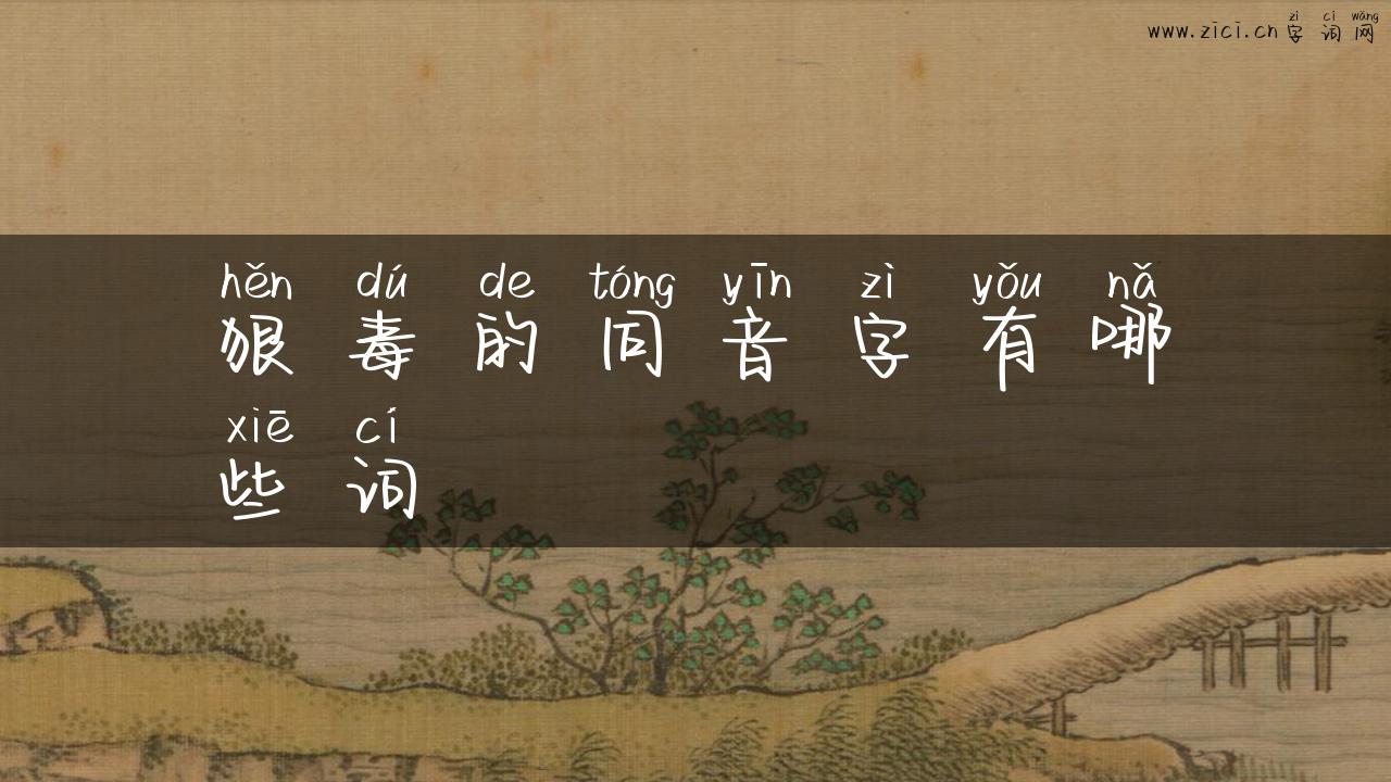 狠毒的同音字有哪些词