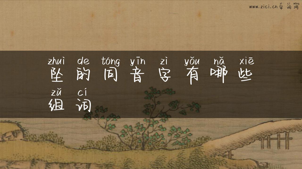 坠的同音字有哪些组词