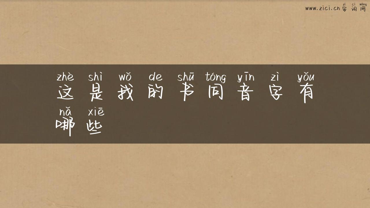 这是我的书同音字有哪些