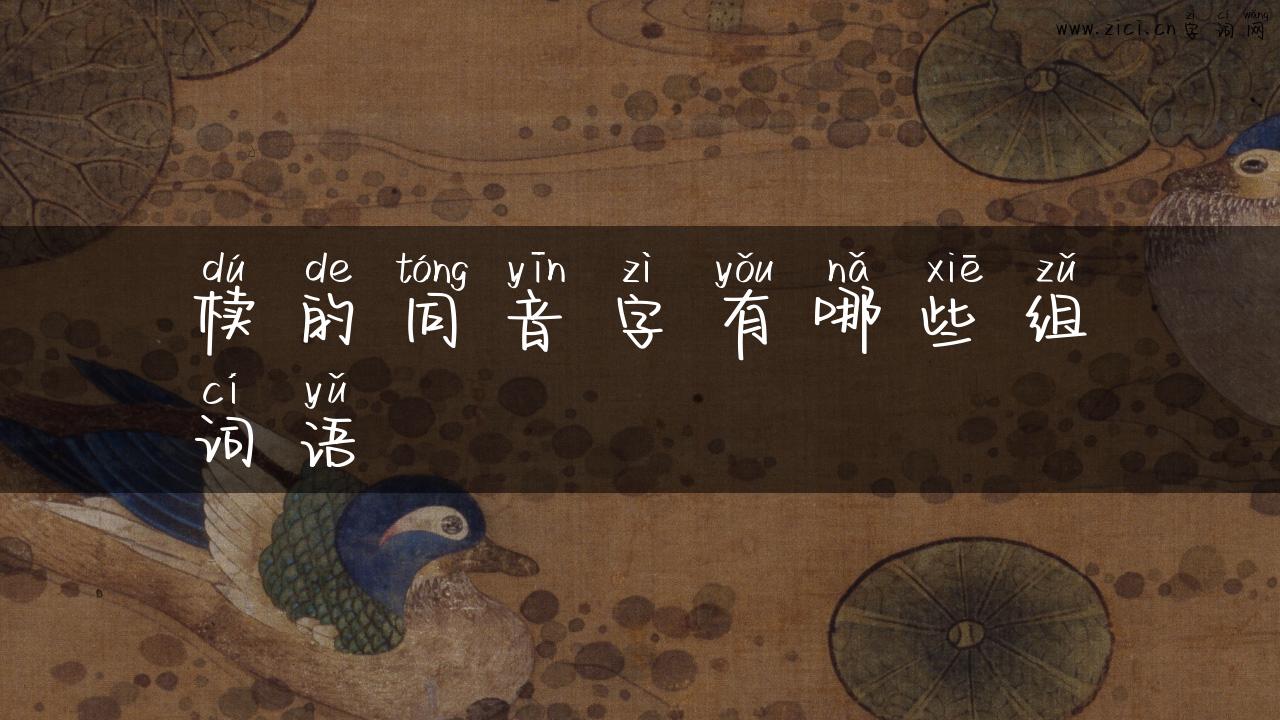 椟的同音字有哪些组词语