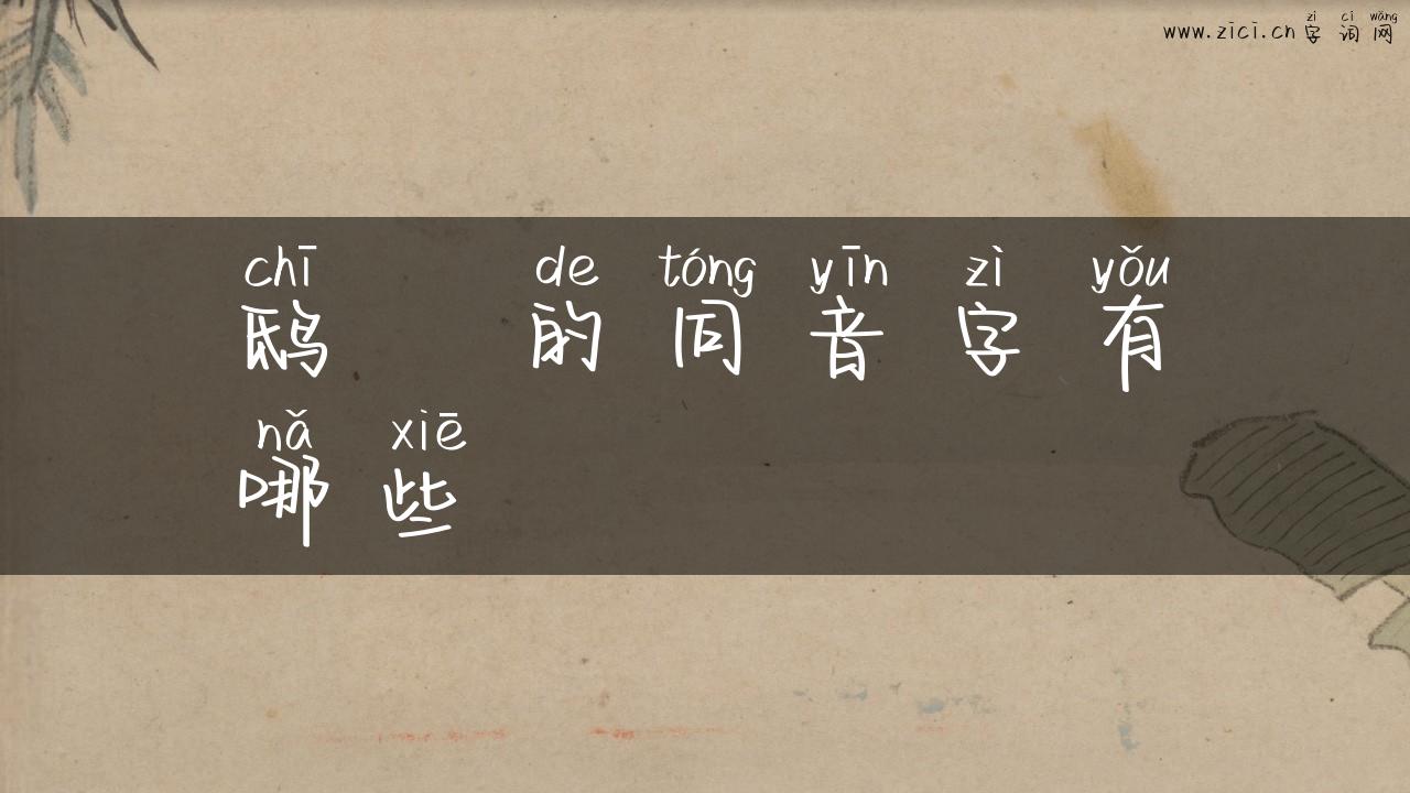 鸱鸮的同音字有哪些