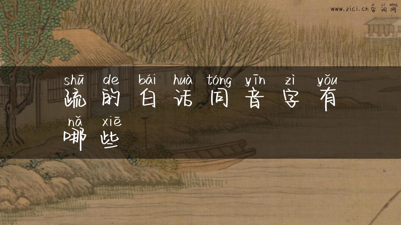 疏的白话同音字有哪些