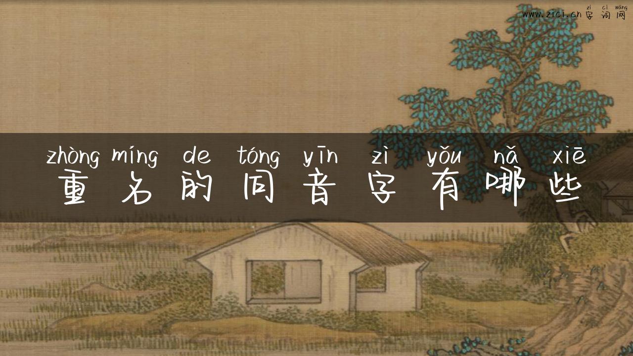 重名的同音字有哪些