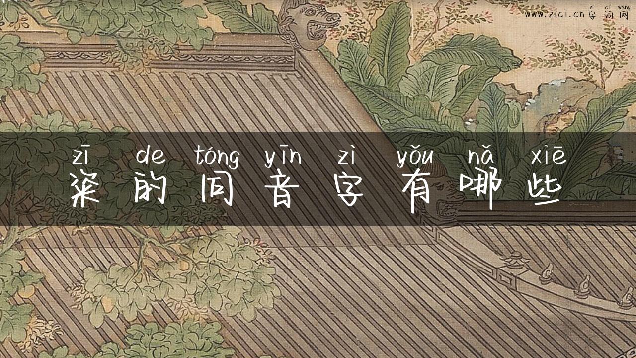 粢的同音字有哪些