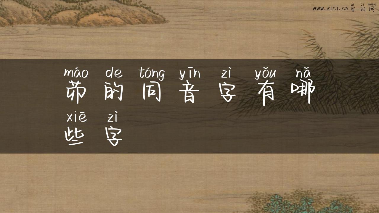 茆的同音字有哪些字