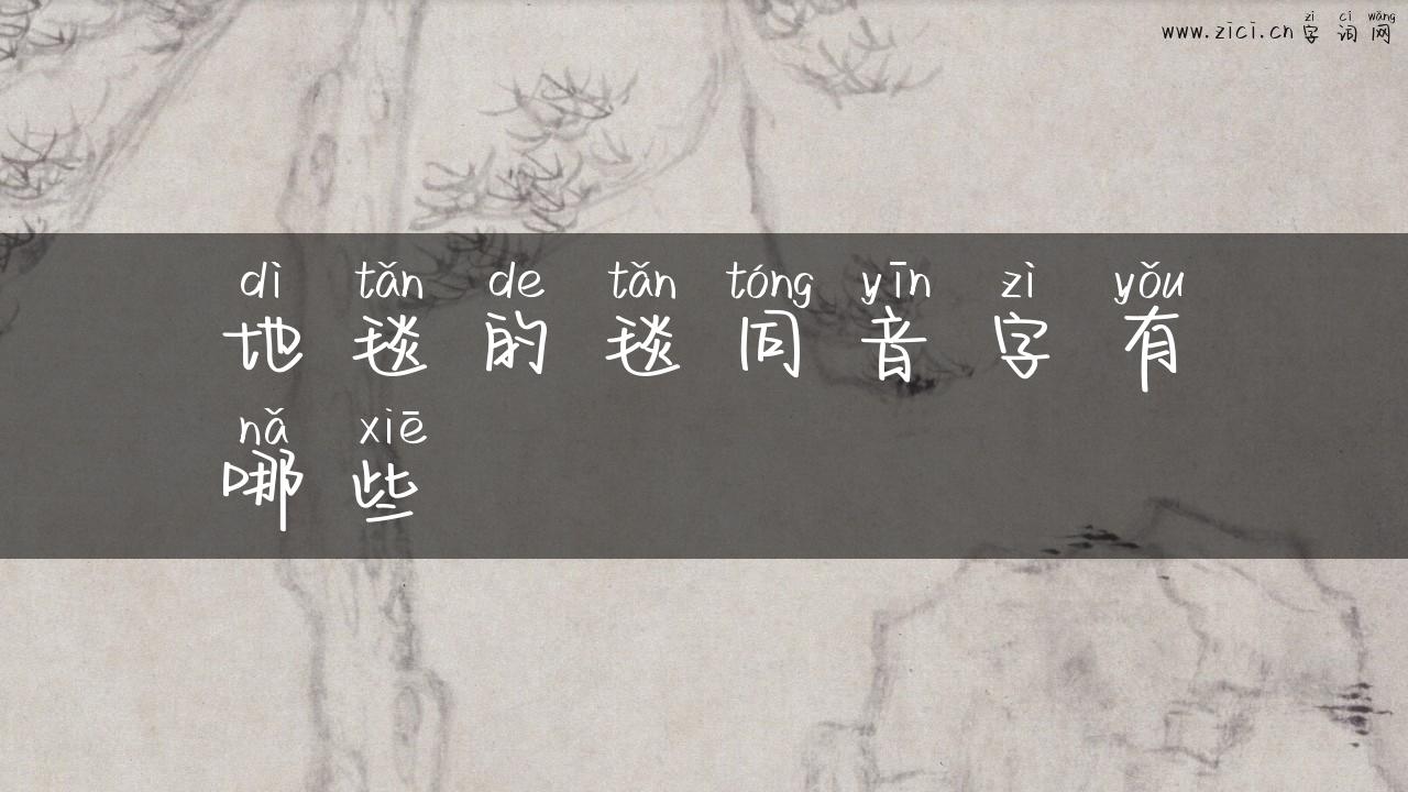 地毯的毯同音字有哪些