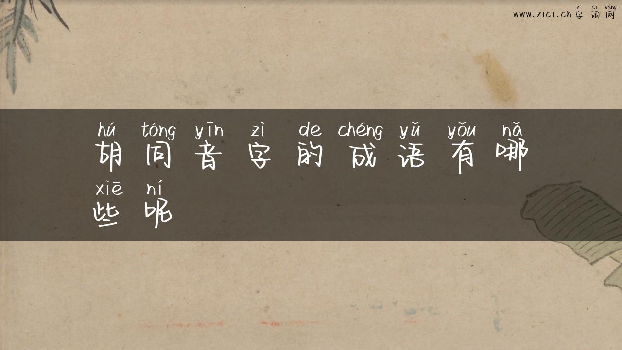 胡同音字的成语有哪些呢