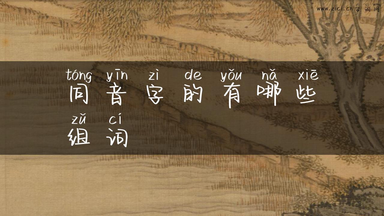 同音字的有哪些组词
