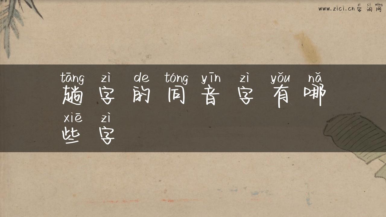 趟字的同音字有哪些字