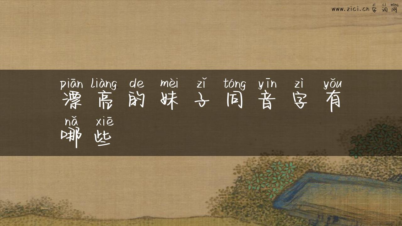 漂亮的妹子同音字有哪些