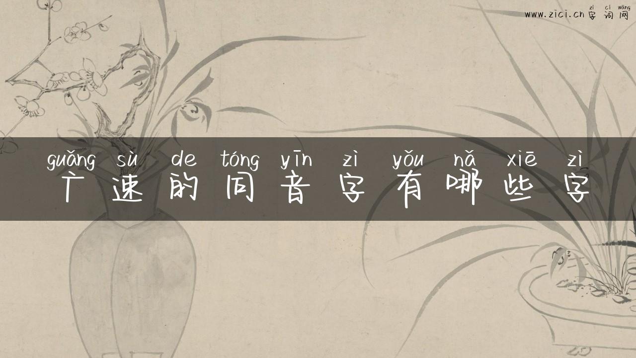 广速的同音字有哪些字