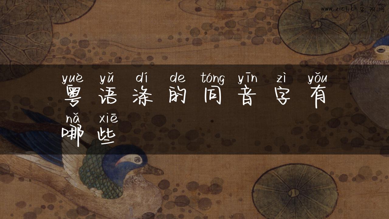 粤语涤的同音字有哪些