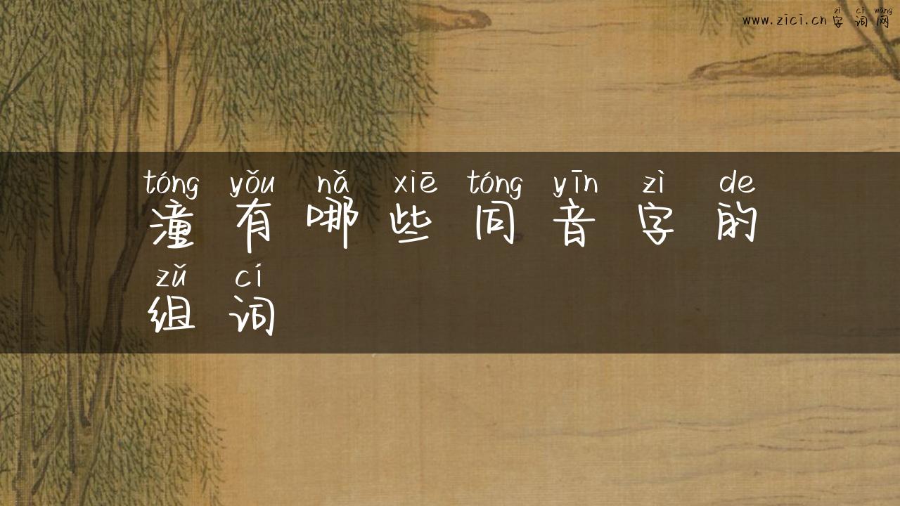 潼有哪些同音字的组词