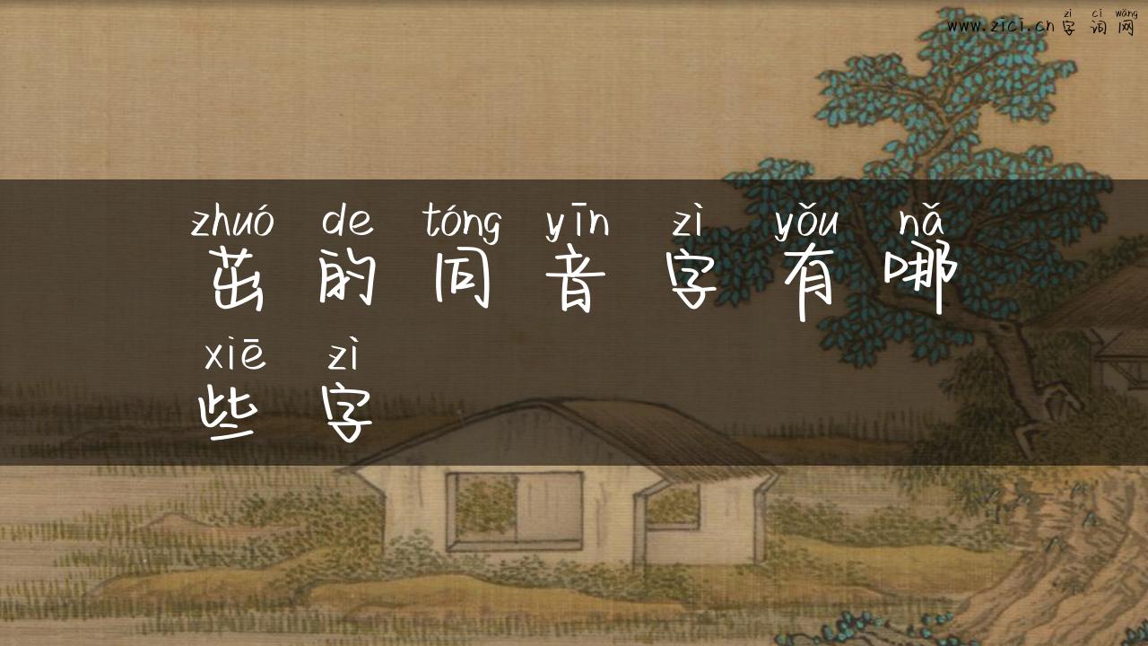 茁的同音字有哪些字