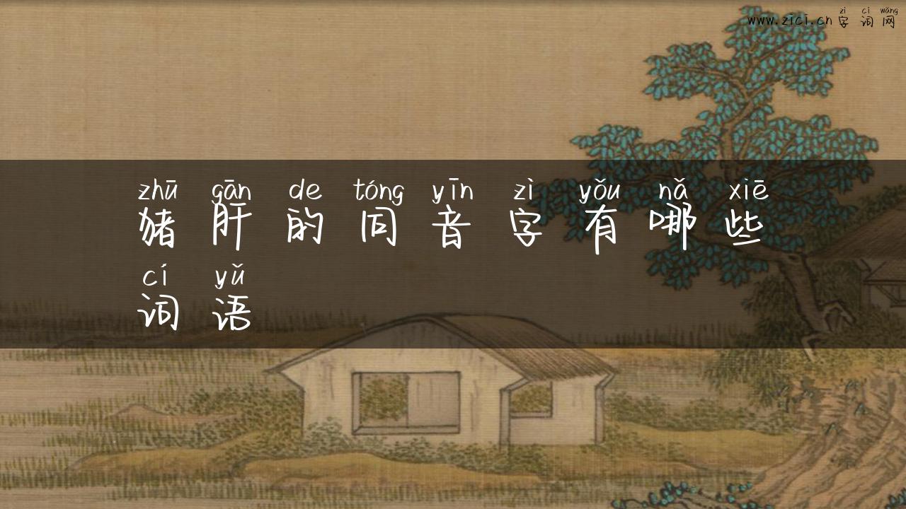 猪肝的同音字有哪些词语