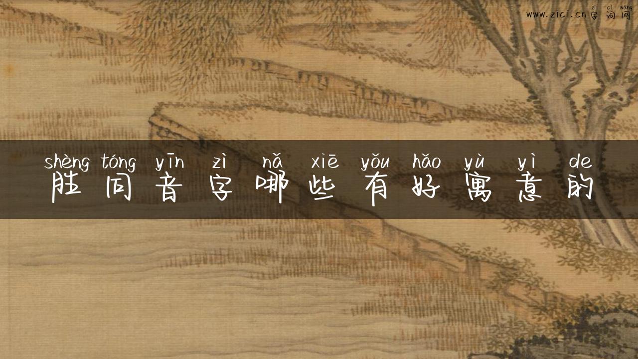 胜同音字哪些有好寓意的
