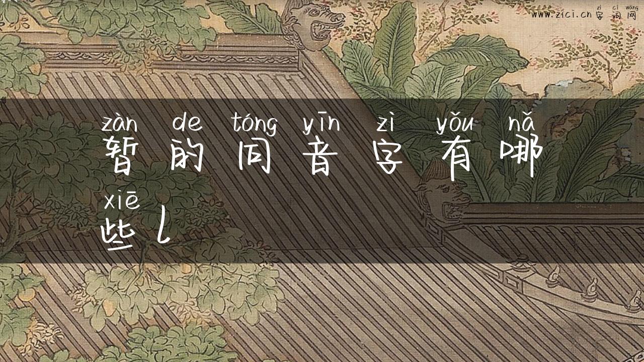 暂的同音字有哪些l