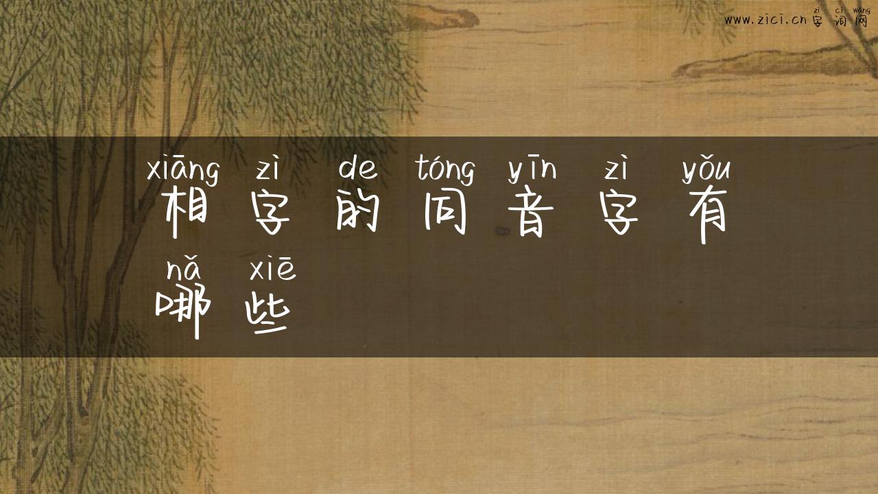 相字的同音字有哪些